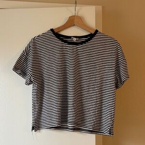 cropped striped shirt